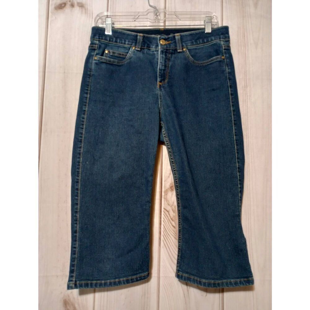 Rafaella Shorts Ladies 10 Knee Length Dark Wash Comfort Waist